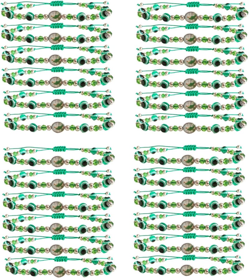 Bovemee 24PCS Virgin Mary Bracelets，Green Saint Jude bracelet Rosary Handmade Mexican bracelets,Virgen de Guadalupe Bracelet San Judas Tadeo Gift For Men Women - Image 1
